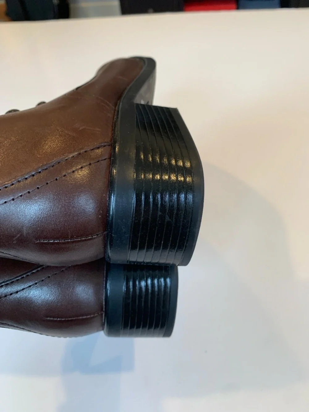 Liz Baker Women’s Size 8 Brown Leather Ankle Boots with Button and Side Zipper